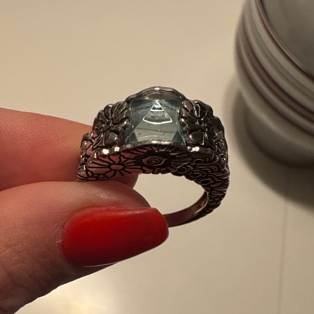 Kenzo Silver and Blue Women's Ring